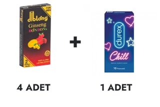 Diblong Ginseng Bonbons 4 Adet ve Durex Chill Prezervatif 10'lu