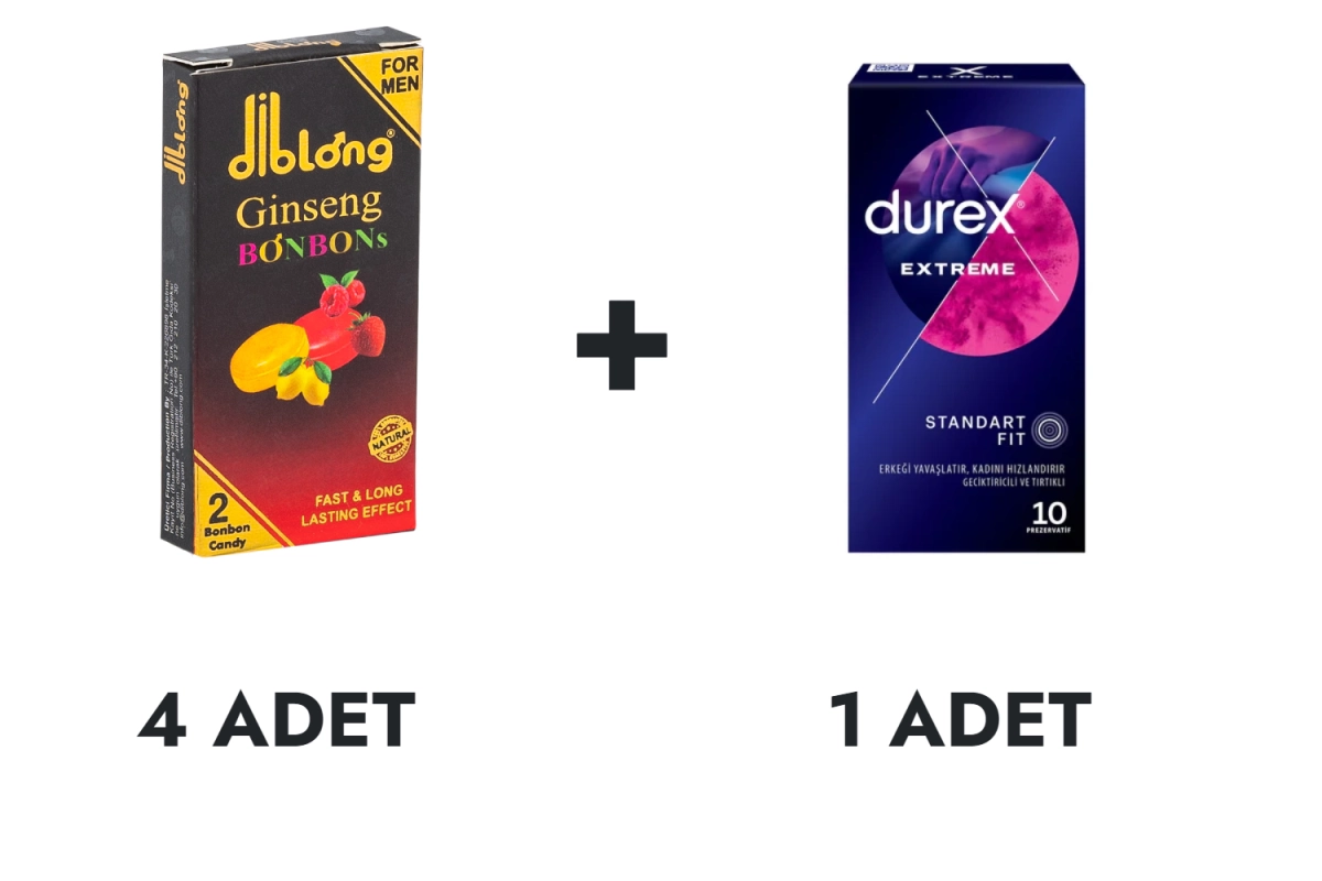 Diblong Ginseng Bonbons 4 pcs and Durex Extreme Condoms 10 pcs