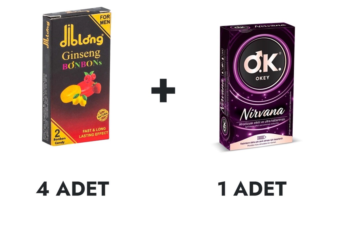 Diblong Ginseng Bonbons 4 Adet ve OKEY Nirvana Prezervatif 10'lu