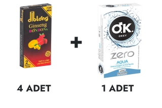 Diblong Ginseng Bonbons 4 Adet ve OKEY Zero Aqua Prezervatif 10'lu