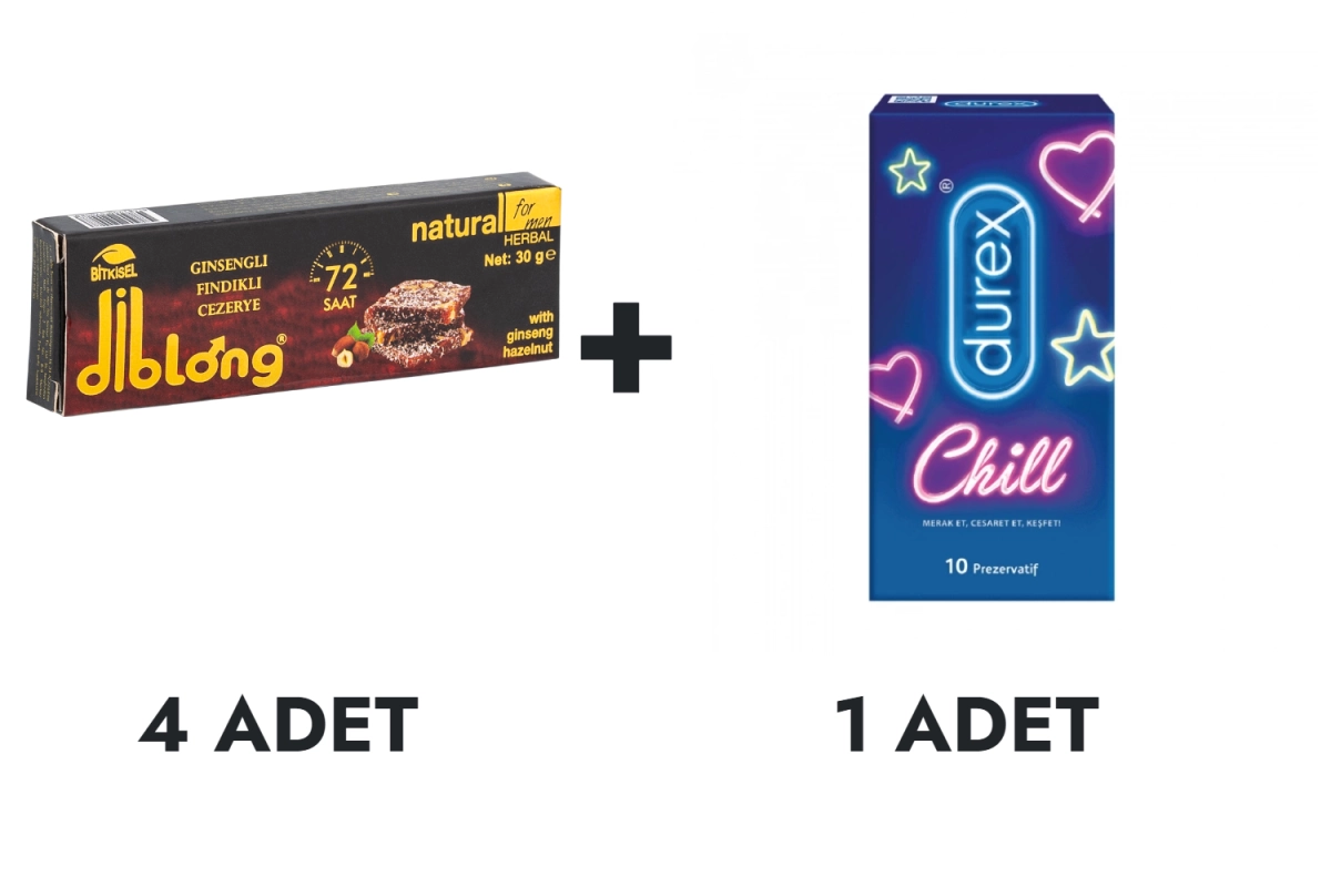 Diblong Cezerye 4 Adet ve Durex Chill Prezervatif 10'lu