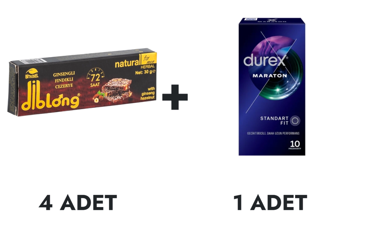 Diblong Cezerye 4 Adet ve Durex Maraton Prezervatif 10'lu