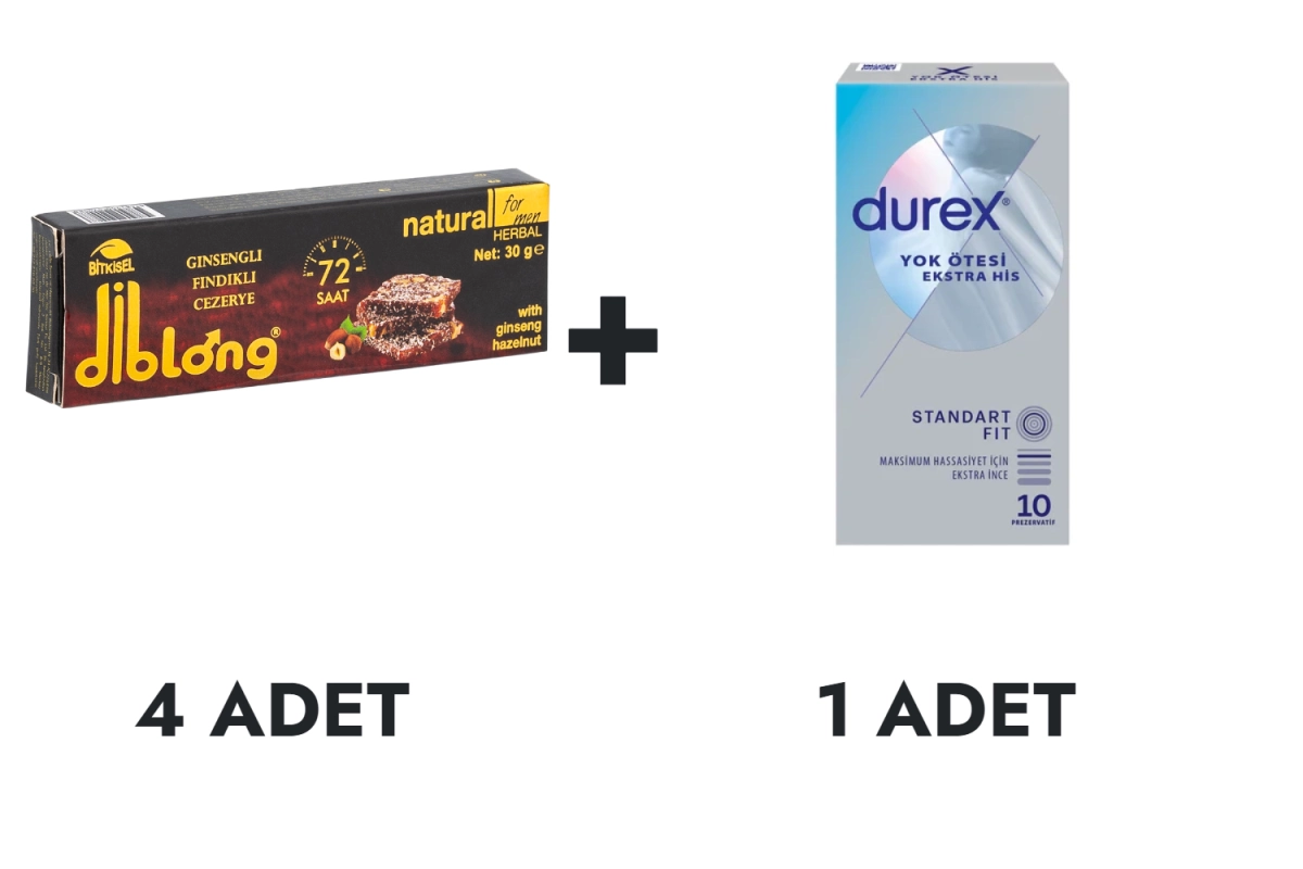 Diblong Cezerye 4 Adet ve Durex Yok Ötesi Ekstra His Prezervatif 10'lu