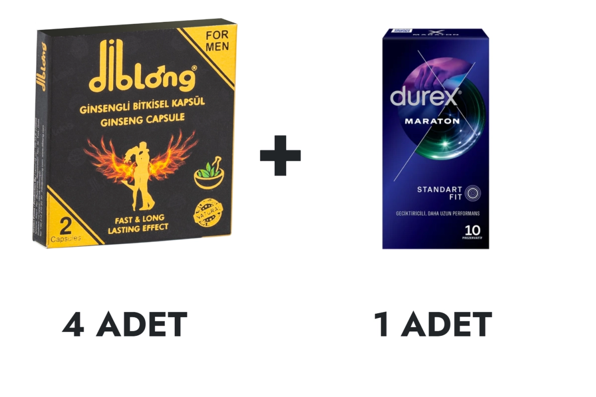 Diblong Kapsül 4 Adet ve Durex Maraton Prezervatif 10'lu