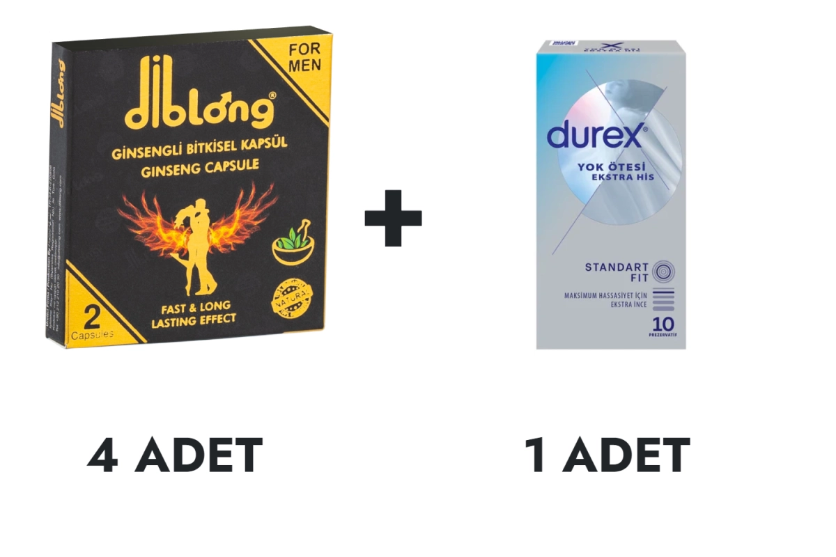 Diblong Capsules 4 Pcs and Durex Beyond Extra Sensation Condoms 10 pcs