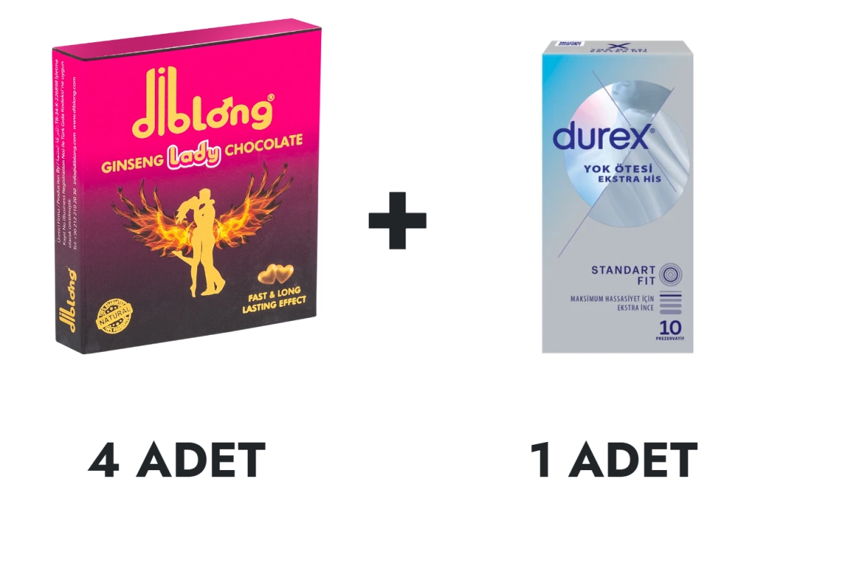 Diblong Lady Chocolate 4 Pcs and Durex Beyond Nothing Extra Sensation Condoms 10 pcs