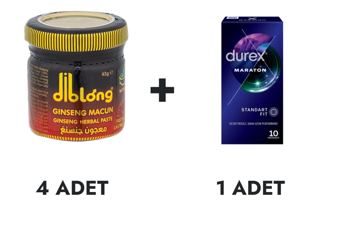 Diblong Macun Küçük 4 Adet ve Durex Maraton Prezervatif 10'lu