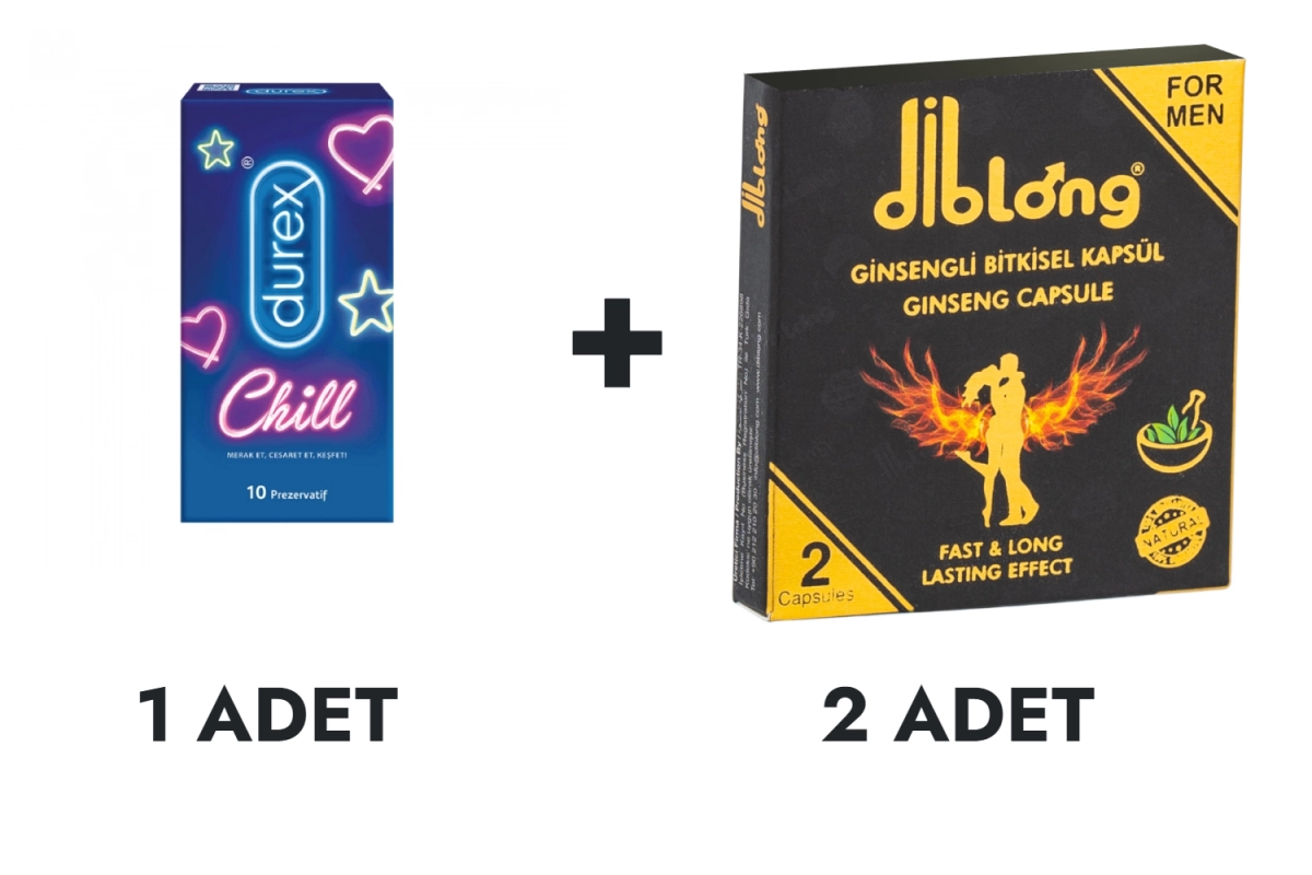 Durex Chill Prezervatif 10'lu ve Diblong Kapsül 2 Adet