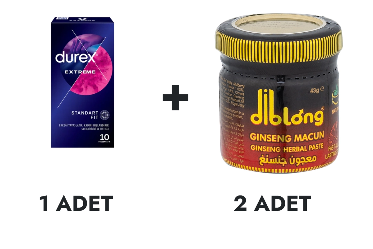 Durex Extreme Prezervatif 10'lu ve Diblong Macun Küçük 2 Adet