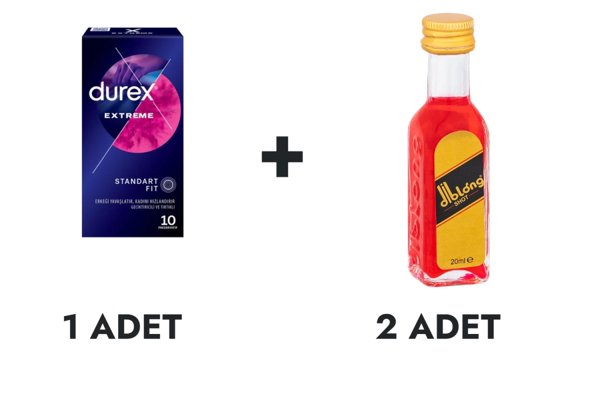 Durex Extreme Prezervatif 10'lu ve Diblong Shot İçecek 2 Adet