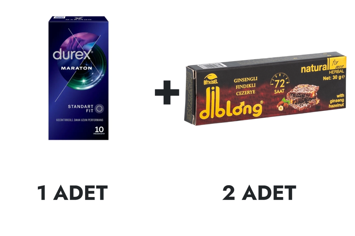 Durex Maraton Prezervatif 10'lu ve Diblong Cezerye 2 Adet