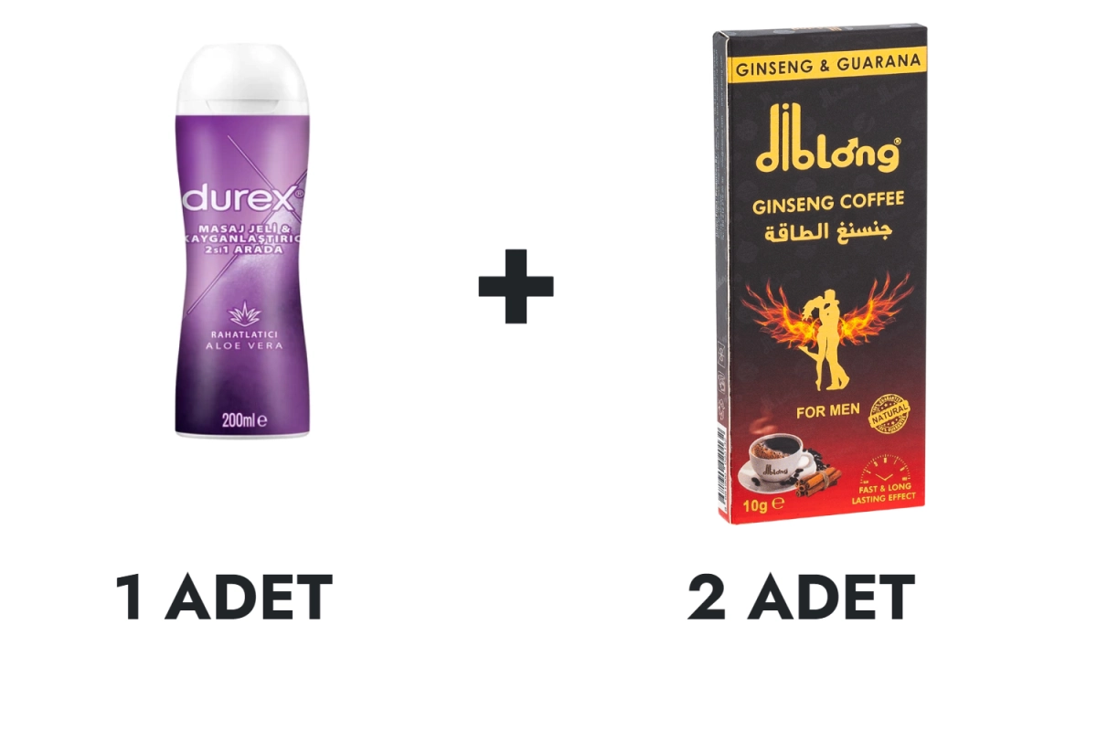 Durex Play 2in 1 Aloe Vera Masaj Jeli ve Diblong Kahve 2 Adet