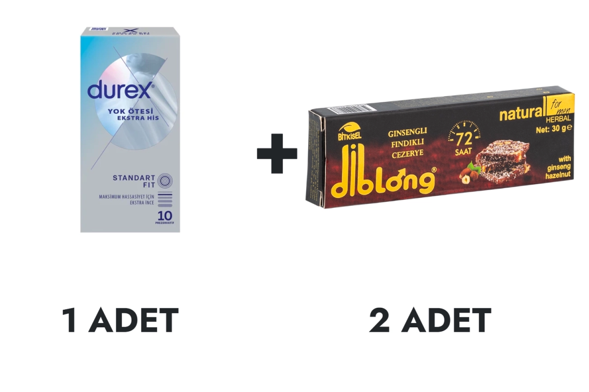 Durex Yok Ötesi Ekstra His Prezervatif 10'lu ve Diblong Cezerye 2 Adet