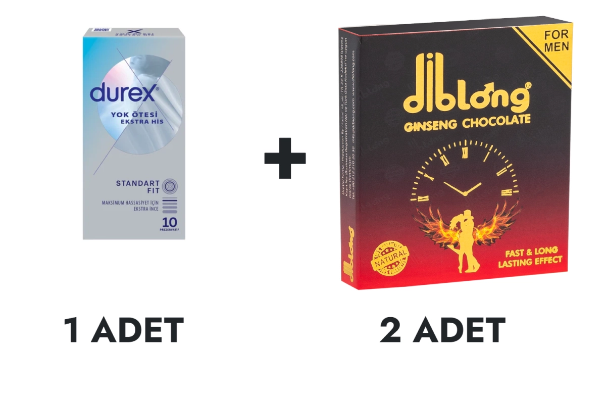 Durex Yok Ötesi Ekstra His Prezervatif 10'lu ve Diblong Çikolata 2 Adet