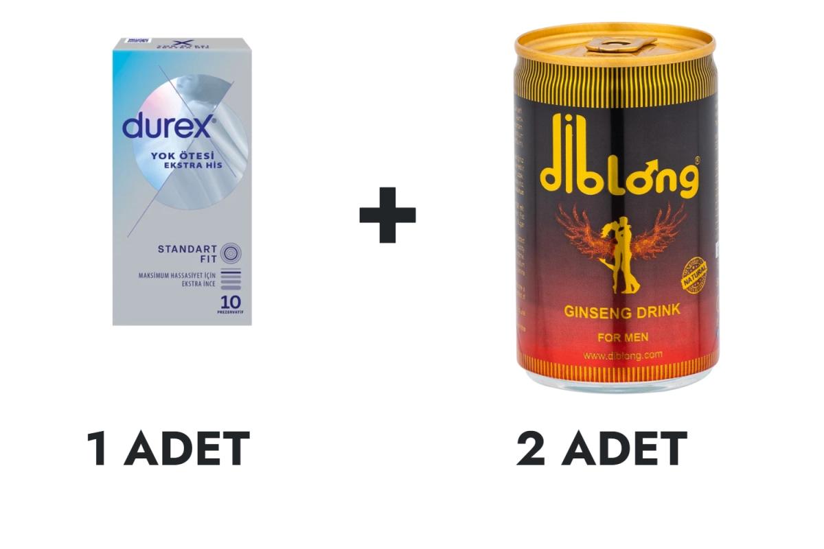 Durex Yok Ötesi Ekstra His Prezervatif 10'lu ve Diblong İçecek 2 Adet