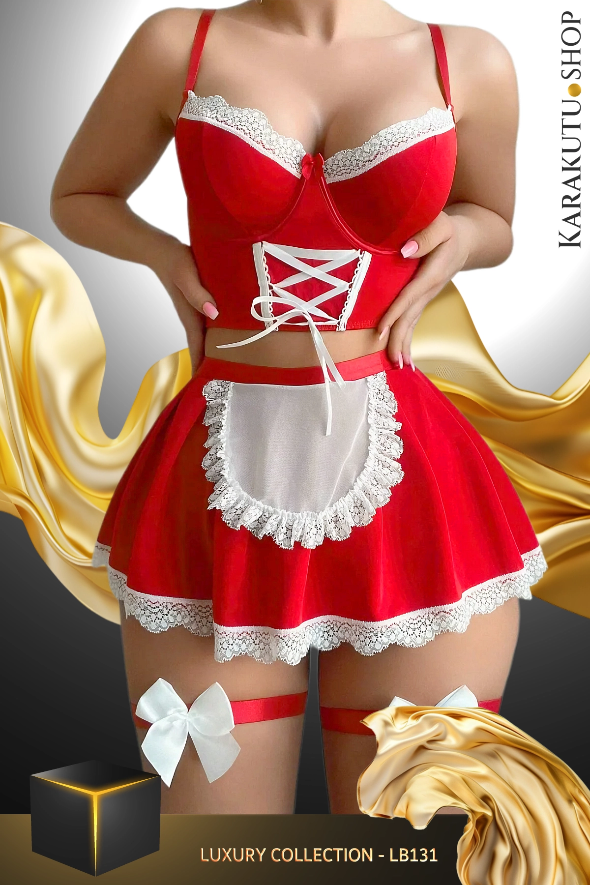 Red Fantasy Maid Costume - LB131