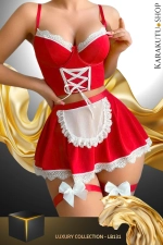 Red Fantasy Maid Costume - LB131 Photograph-3