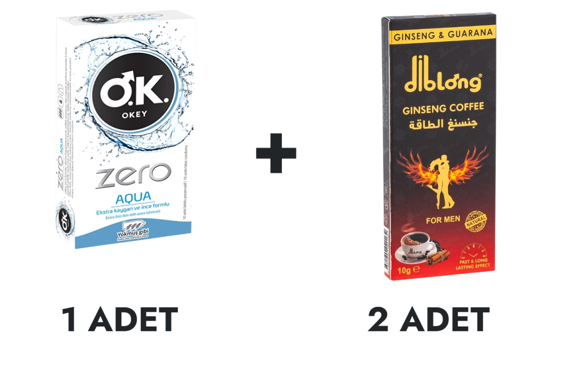 OKEY Zero Aqua Condoms 10 pcs and Diblong Coffee 2 pcs